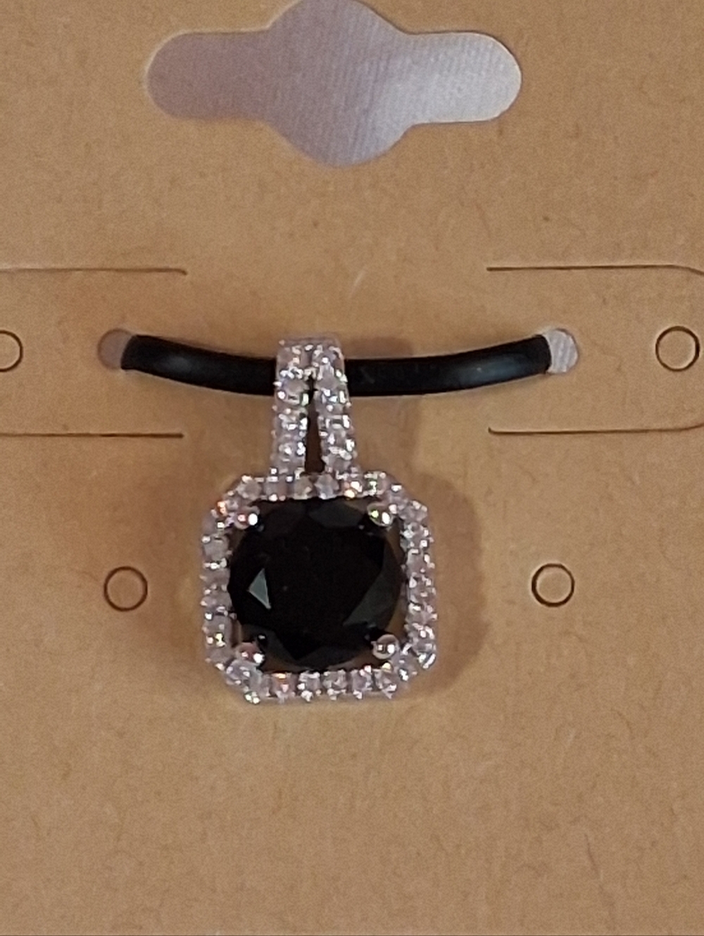 Black Spinel and Diamond Accent Pendant